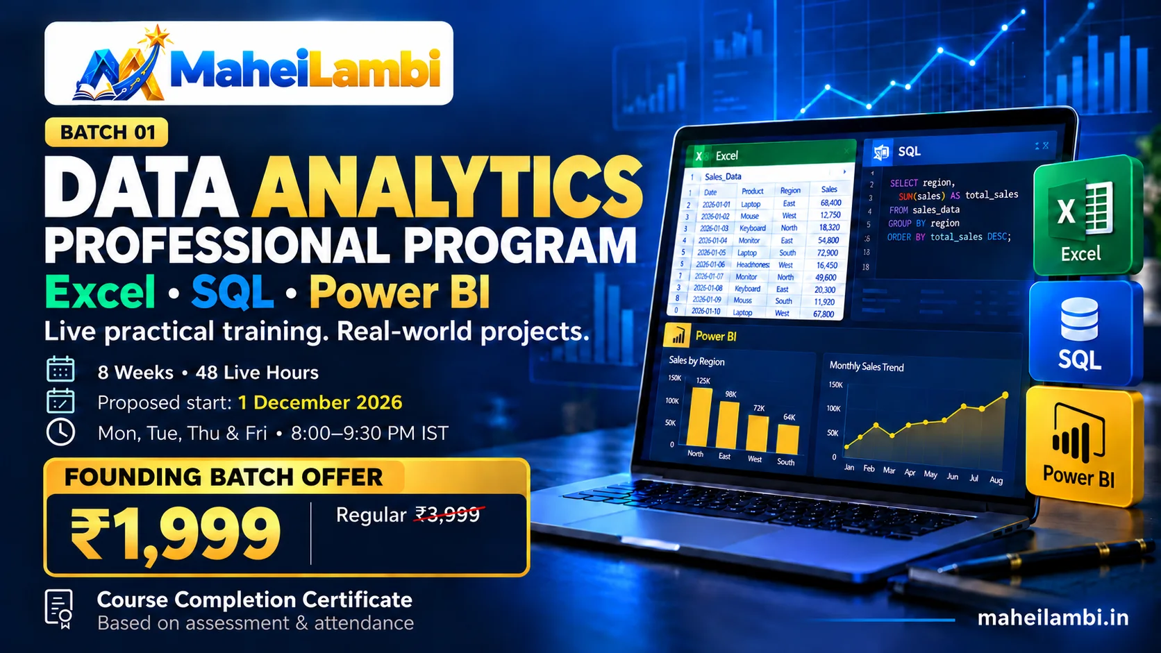 Data Analytics Professional Program — Batch 01 live-class banner
